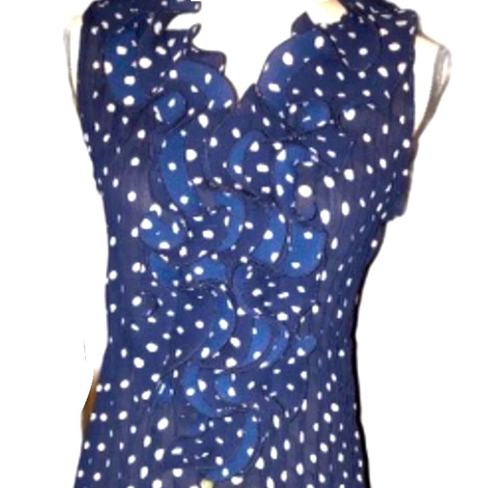 Polka dot navy blue dress